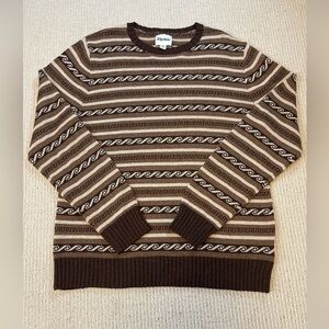 Rhythm Mens Pullover Knit Sweater Size Medium Brown Tan